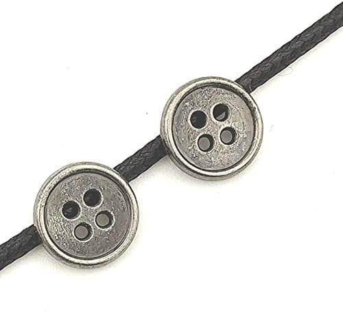 50pcs Antique Silver Metal Buttons Vintage Style Round Buttons Bulk