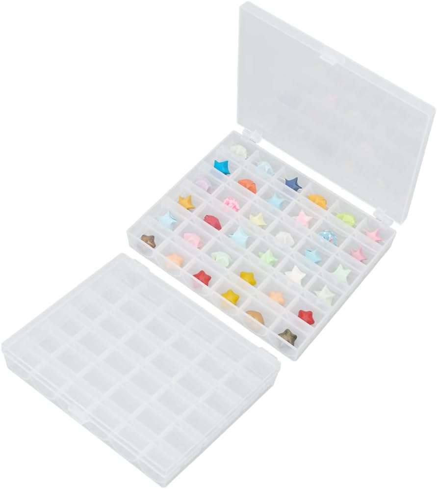 2Pcs 36 Slots Empty Bobbins Spools Box, Transparent Bobbin Organizer