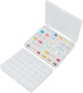 2Pcs 36 Slots Empty Bobbins Spools Box, Transparent Bobbin Organizer