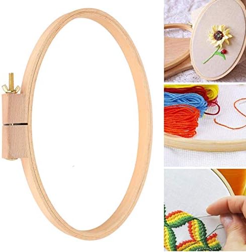 Oval Wooden Embroidery Hoop, 11.6 X 7.9 Inch Circle Cross Stitch Hoop