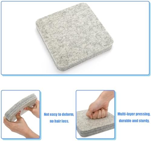 Nicunom 3 Pack Needle Felting Mat, Natural Wool Needle Felting Pad