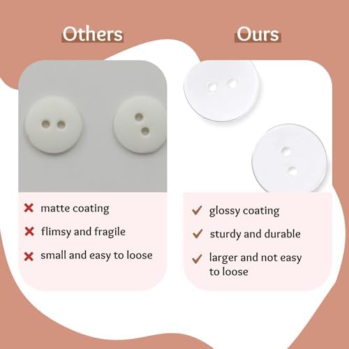 3/4" Clear Sewing Buttons 2 Hole Pack of 50 Transparent Buttons for