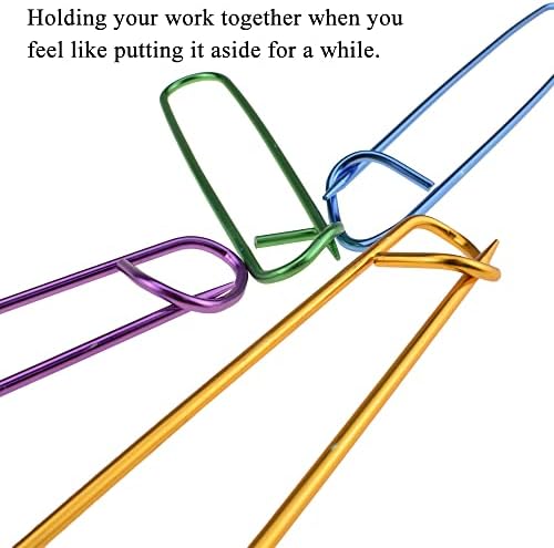 Hahiyo Needles Stitch Holders Set Sturdy Aluminum Mixed Color Safety