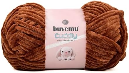 Cuddly Velvet Chenille Yarn, Super Soft Bulky, Brown