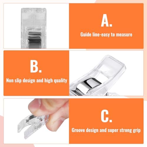 200Pcs Clear Sewing Clips Plastic Fabric Clips for Sewing Quilting