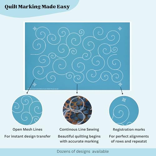 Full Line Stencil - Swirls & Curls- Edge to Edge Stencil, Continuous