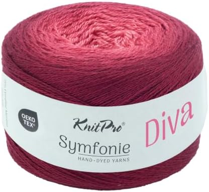 KnitPro Symfonie Lace Weight Merino Wool Yarn, 850yds, 100g, Winewash