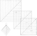 NBEADS 3 Pcs Square Up Ruler, 6/7/8Inch Transparent Acrylic Sewing