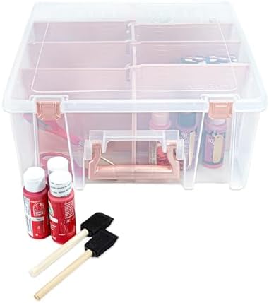 ArtBin Super Satchel Double Deep, 8-Compartment Box, Rose Gold Accents