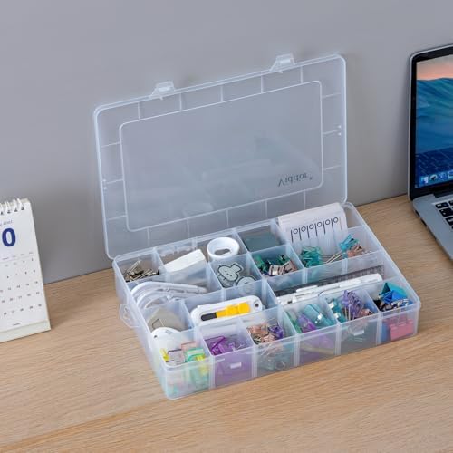 Vidifor Large 24 Grids Plastic Storage Container, Washi Tape Storage