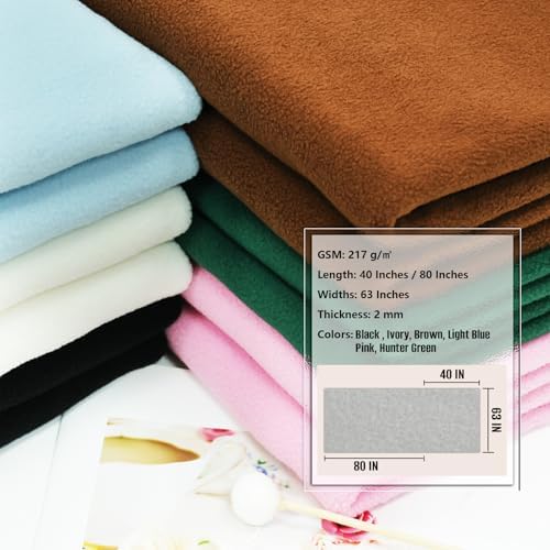 Polar Fleece Fabric by The Yard, 60" x80'' Soft Anti-Pill Fleece, Warm