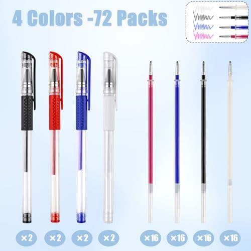 8 Pcs Heat Erasable Pens for Fabric with 64 Refills for Sewing