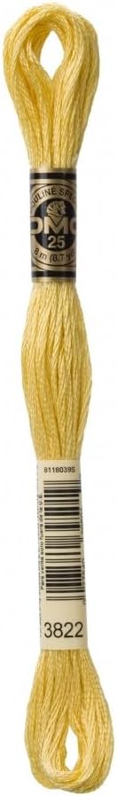 DMC Stranded Cotton Embroidery Thread 3822 - per Skein