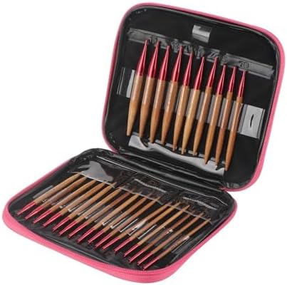 Compatible for Interchangeable Knitting Needles Carbonized Bamboo Set