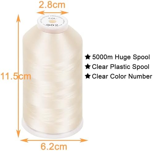 New brothread 5000M Embroidery Machine Thread, Ivory
