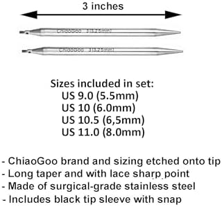 ChiaoGoo Twist Shorties Yellow 3 Inch 7230-L Interchangeable Set