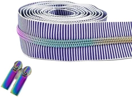 VGHDXXNNHA Zippers for sewingNylon Zippers 1/2/4/5Meters 5# Striped