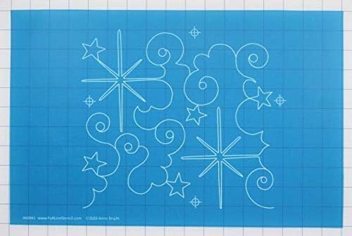 Full Line Stencil Christmas Star, Continous E2E Quilt Template (60041)