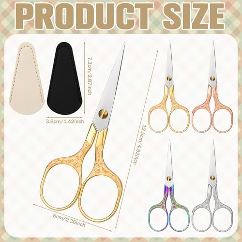 Lanties 12 Pcs Small Sewing Scissors Sharp Embroidery Vintage Crochet