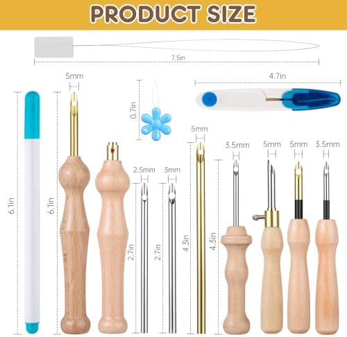 Punch Needle Kit Includes Adjustable Punch Needle Tool with