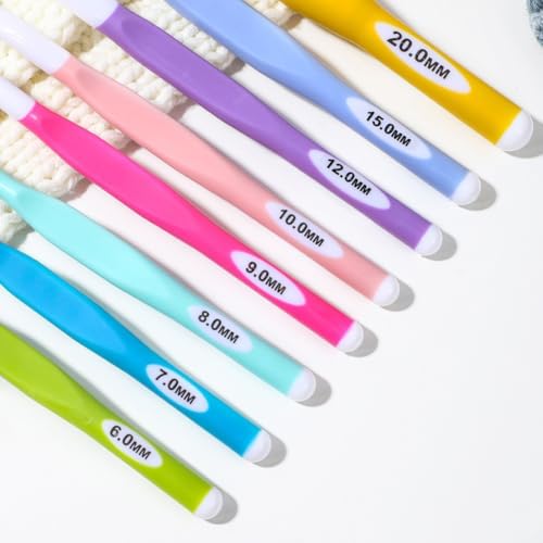 Large Sizes Crochet Hooks 4 pcs Long Crochet Needles QLRFFLJOY 6mm 7mm