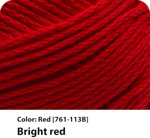 Lion Brand Yarn, 24/7 Cotton Yarn, Red, 3 Pack