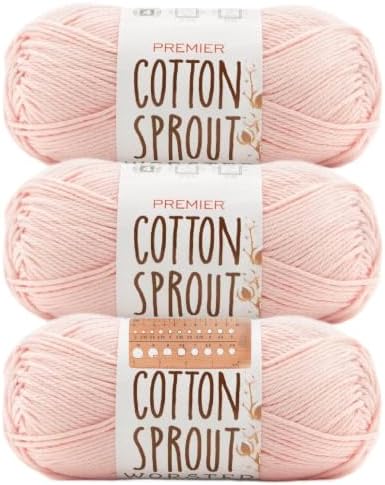 Premier Yarns Cotton Sprout Worsted Medium 3-Pack with Gauge Tool
