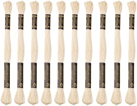 12 Skeins Embroidery Cotton Floss of 8.75yds for DIY Embroidery, Beige