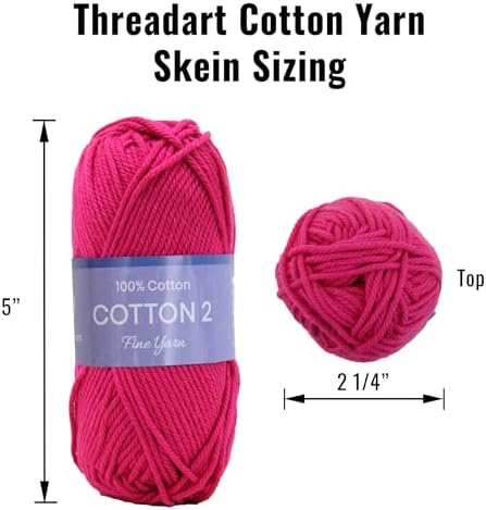 ThreadArt Cotton Crochet Yarn Set Size 2, Spring Flower Colors
