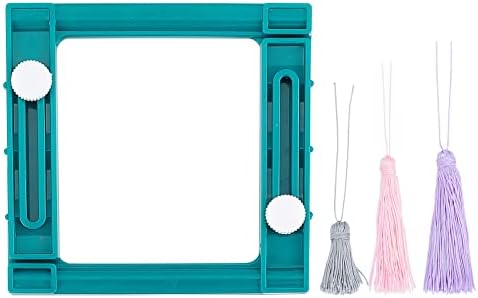 AHANDMAKER Adjustable Plastic Tassel Maker, Square Teal DIY Tool for