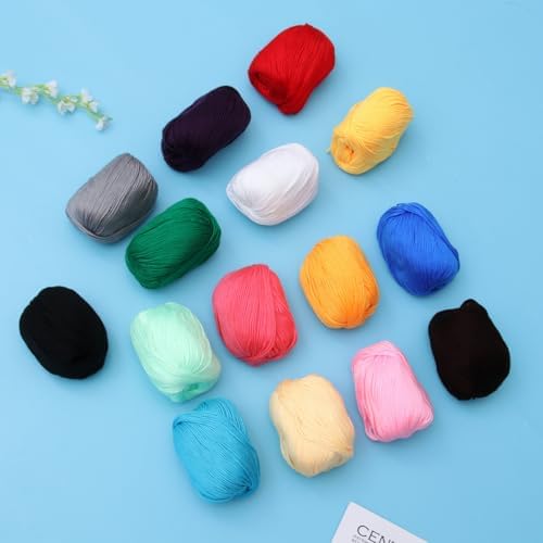 15pcs Wool Knitting Yarn 50g for Crochet Crafts Xmas