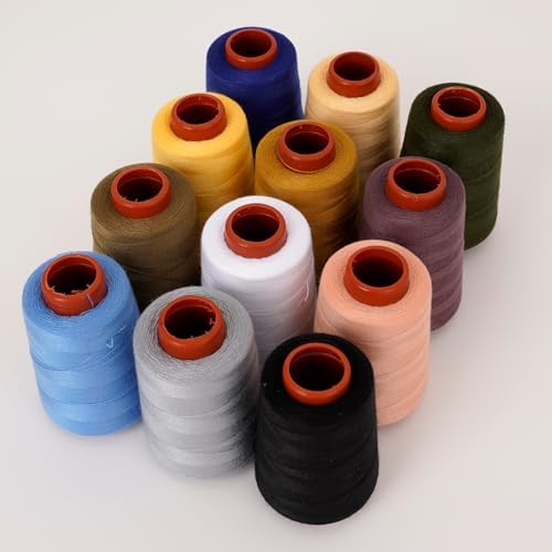 12PCS Sewing Thread Kit 30wt Spools,12 Colors,Assorted Colors Each