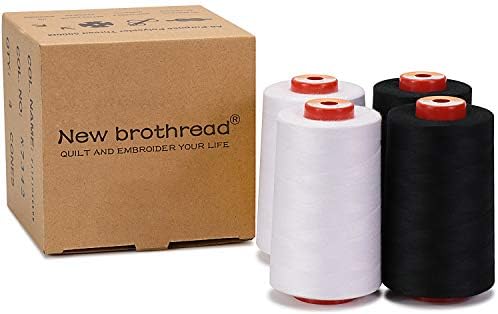 New brothread 4 Large Cones All Purpose Polyester Thread -2White