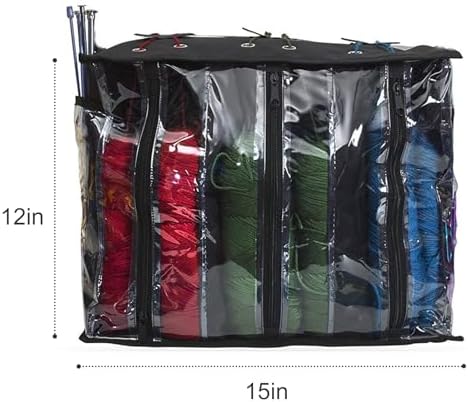 MEKBOK Knitting Organizer Portable Knitting Yarn Storage Bag With