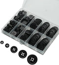 Lilaly 160 pcs Black Buttons for Crafts, 5 Sizes Mixed Round Sewing