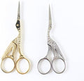 ToolUSA 4.5" Vintage Stork Design Scissors | Embroidery Gold & Silver