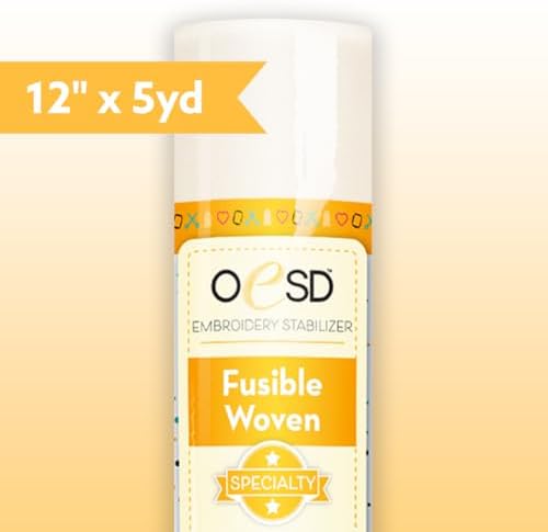 OESD Fusible Woven Cut Away White Fabric Interfacing 12" x 5 Yd Roll