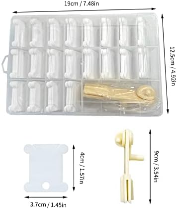 KVMORZE 100Pcs Plastic Embroidery Floss Bobbins Kit with Winder