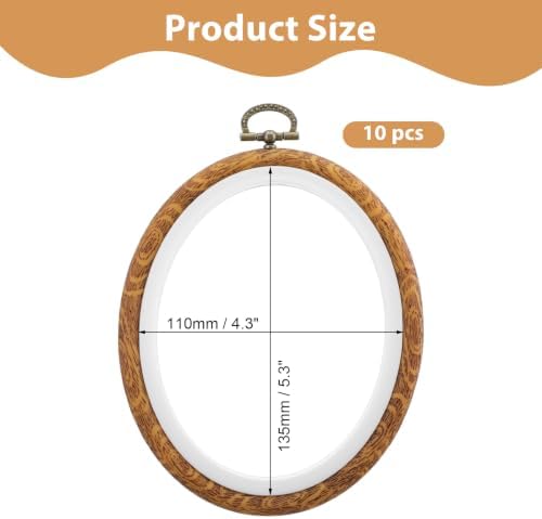 10 Pack Oval Embroidery Hoops 4.3"x5.3", Cross Stitch Hoop Ring for