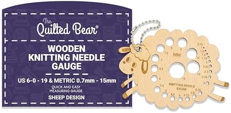 The Quilted Bear Wooden Knitting Needle Gauge - Knitting Gauge