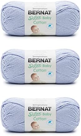 Bernat Softee Baby Cotton Yarn for Crocheting Soft, Pale Periwinkle
