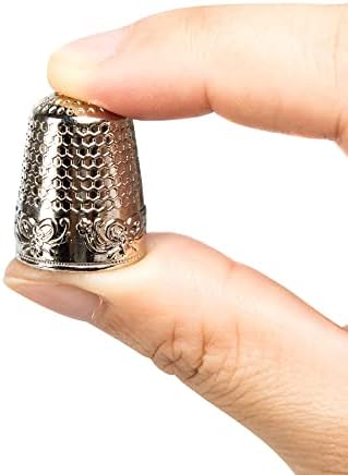 AXEN 4 Pieces Sewing Thimble, Metal Sewing Thimble Finger Protector