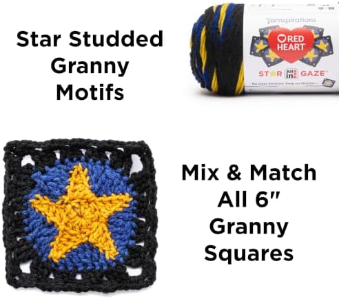 Red Heart Star Gaze Acrylic Crochet Yarn, Worsted Weight, Starry