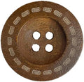 MTCELL 50 Pcs Brown Classic Wooden Buttons, 1-Inch (25mm), 4 Holes
