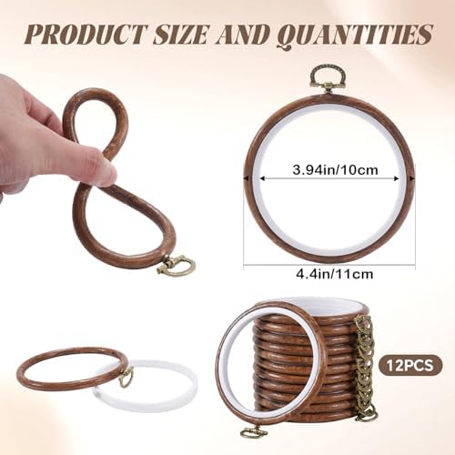 4 Inch Small Embroidery Hoops, 12 Pcs Embroidery Hoop Round Imitated