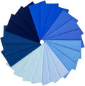 ZOOELAY 100% Cotton Precut Quilt Squares, 42 Pieces, 7 Blue Shades