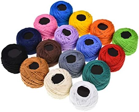 16 Roll Embroidery Thread Set - Assorted Colors Cotton Floss for Cross