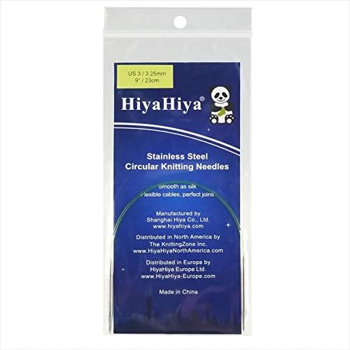 HiyaHiya Circular 9 inch (23cm) Steel Knitting Needle Size US 3