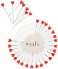 BOHIN Heart Head Pins, 30 Count, 38 mm, Steel & Plastic, Sewing &