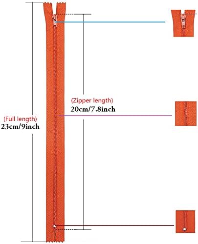 Nylon Coil Zippers, CDDLR 100PCS 9 Inch Colorful Sewing Zippers for